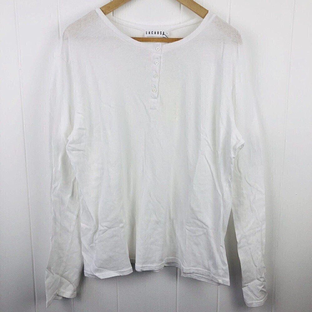 Anthropologie Lacausa Womens Vintage Henley Top Large